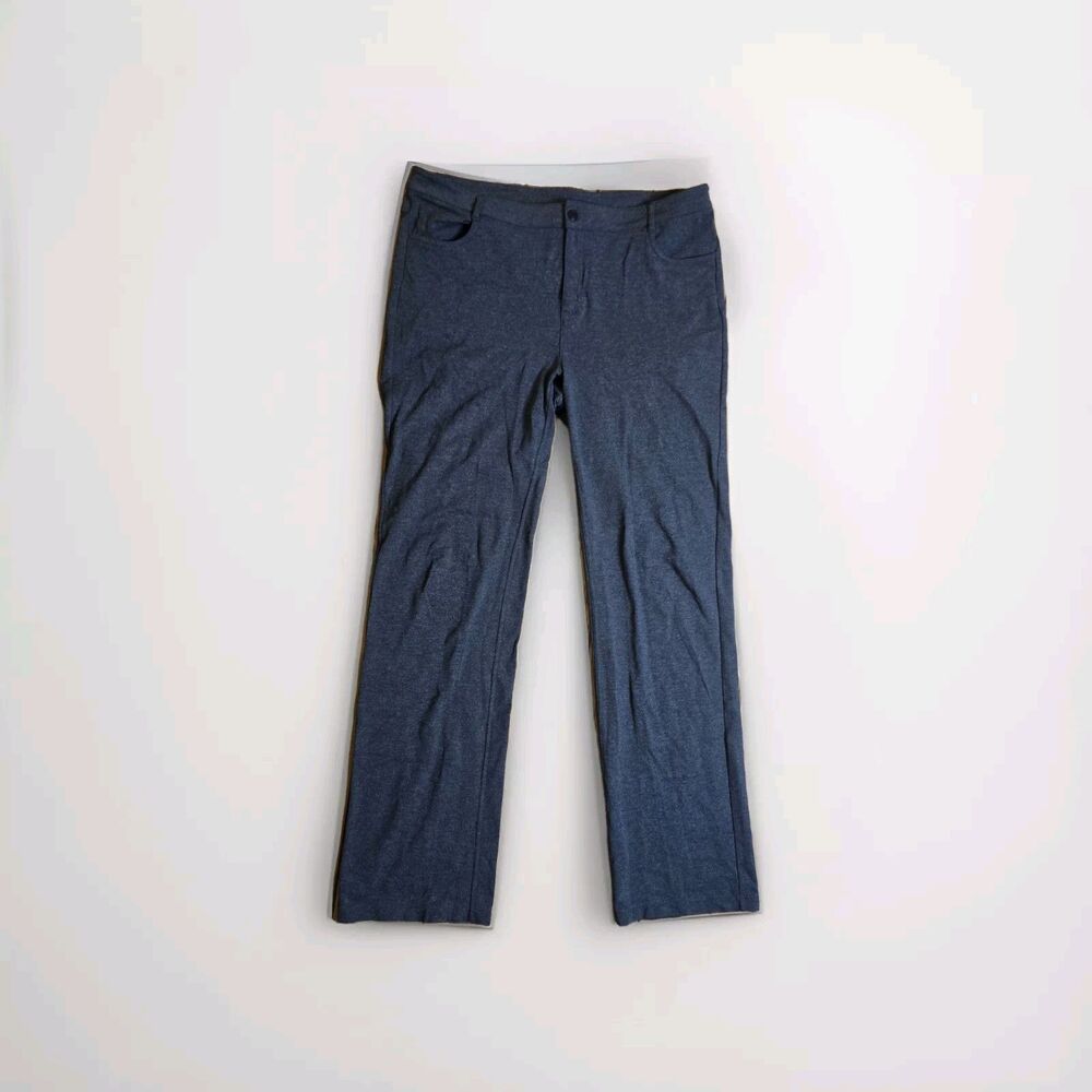 Athleta Women's 16T Dark Heather Gray Straight Leg Pants Stretch Pockets Zip